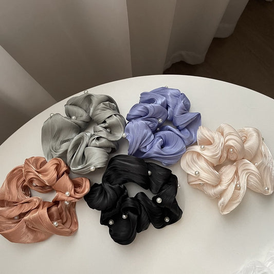 Pearl Texture Wavy Scrunchies