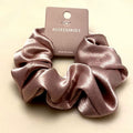 Korean Silk Hair Scrunchies for Women - Elegant Pink Elastic Hair Bands with Rhinestone Accents