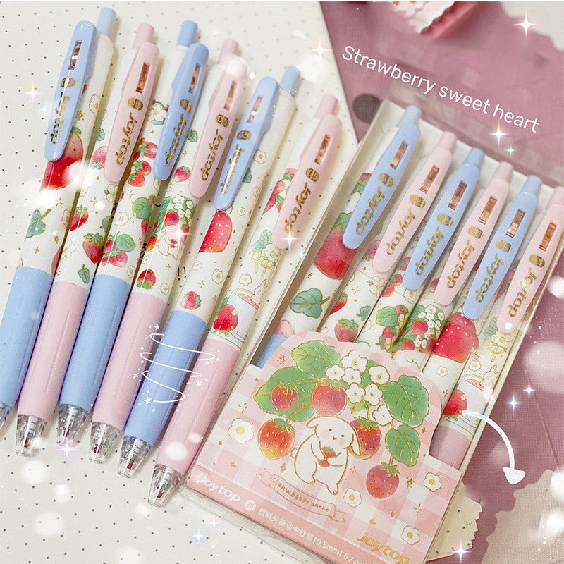 Japanese-Style Pink Gel Pens (6-Piece Aesthetic Set)