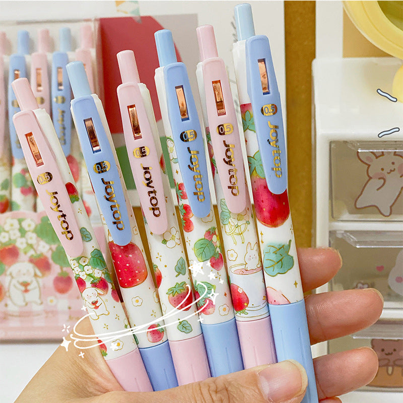 Japanese-Style Pink Gel Pens (6-Piece Aesthetic Set)